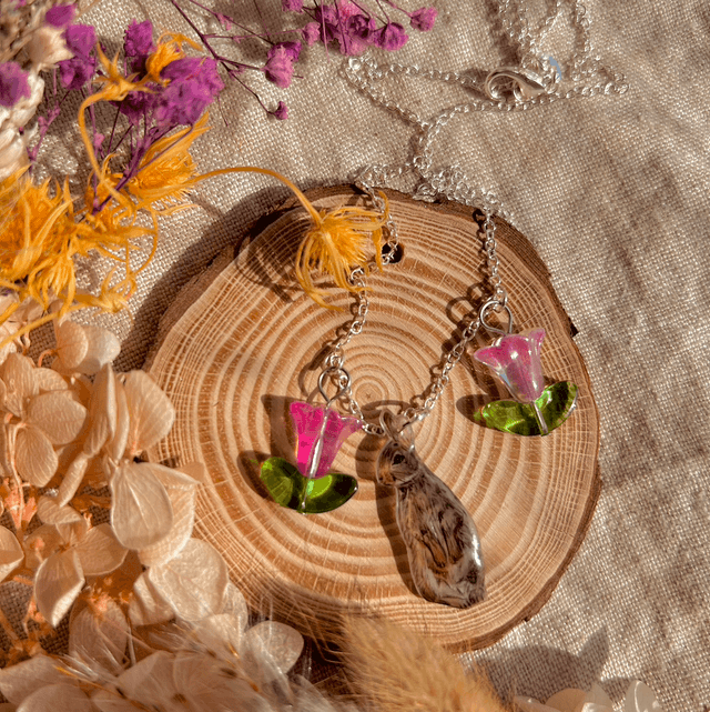 Bunny and Tulip Necklace