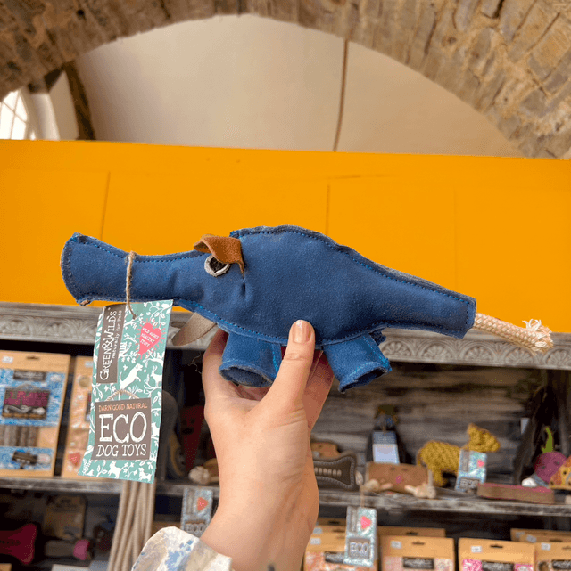 Green &amp; Wild&#039;s Dino the Dyno Fish, Eco Dog Toy