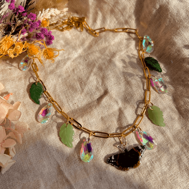 Red Admiral Charm Necklace