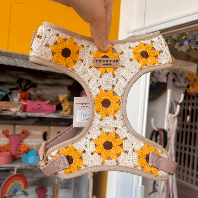 Cocopup London Sunflower Patch Adjustable Neck Harness - Medium