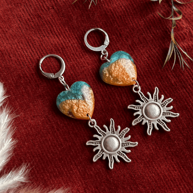 Heart and Sun Earrings