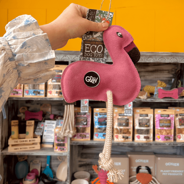 Green &amp; Wild&#039;s Floyd the Flamingo, Eco Dog Toy