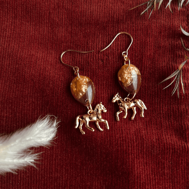 Teardrop Horse Earrings