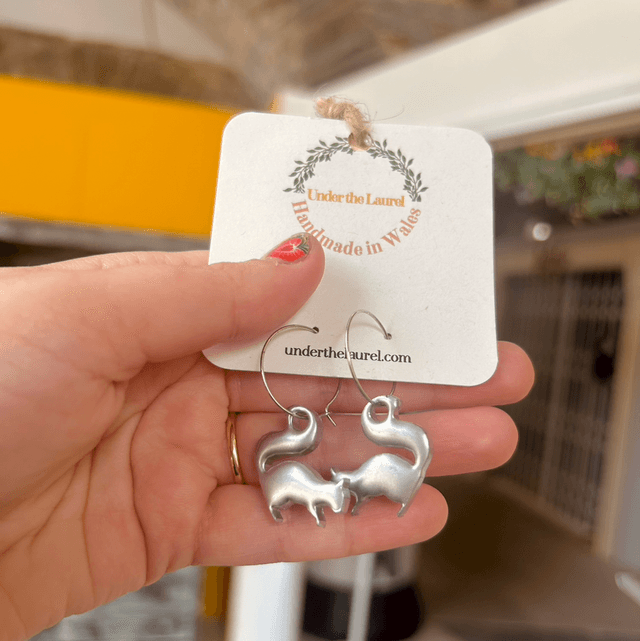 Squirrel Earrings- Silver