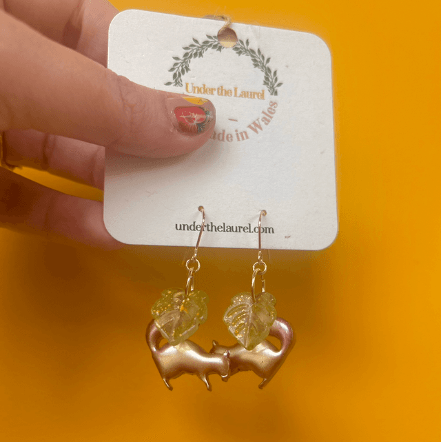Squirrel and Leaf Earrings