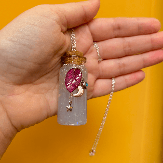 Potion Bottle Statement Necklace - Glow in the Dark