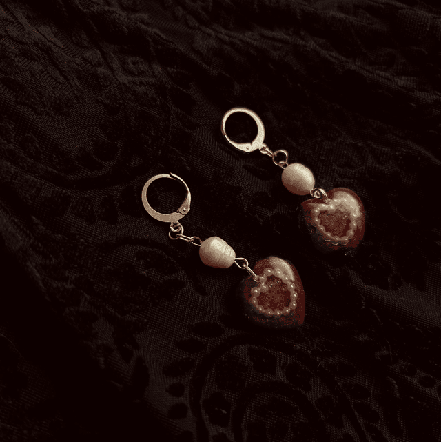 Heart and Pearl Earrings