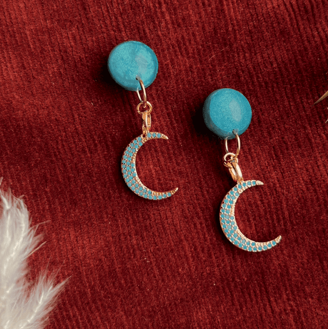 Turquoise Moon Earrings