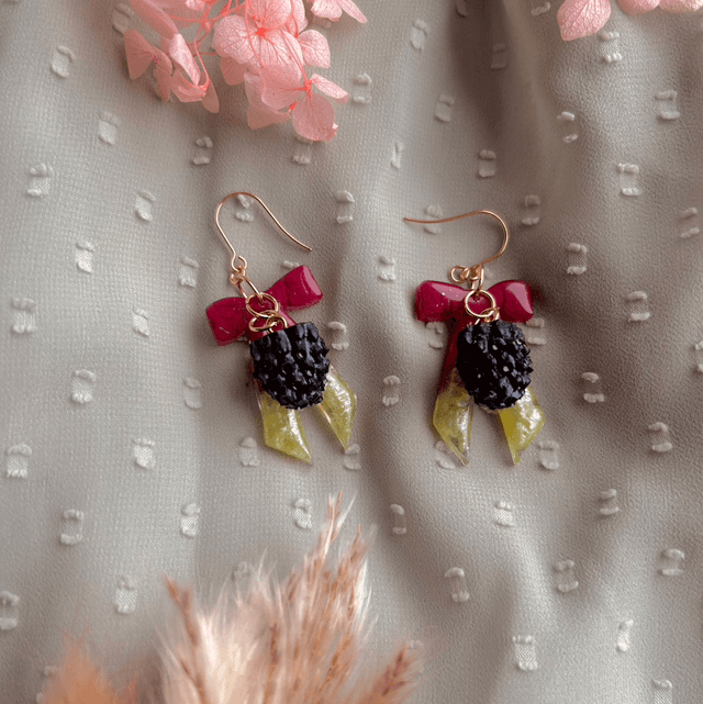 Blackberry Bow Earrings 